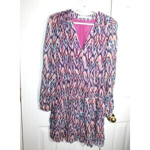Marie Oliver Long Sleeve Silk & Rayon Dress (No Belt) sz S